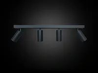 10 x opbouw armatuur met gu10 fitting - 4 draaibare spots zwart - afbeelding 3 van  5