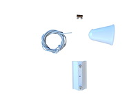 10 x ophang set voor 1 fase 2 draden railsystem zand wit - afbeelding 1 van  3