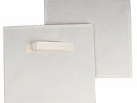 10 x opvouwbare opbergbox - stof - beige - 28 x 28 x h27 cm. - by malip - afbeelding 2 van  3