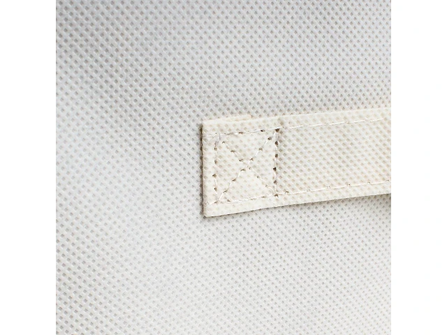 10 x opvouwbare opbergbox - stof - beige - 28 x 28 x h27 cm. - by malip - afbeelding 3 van  3