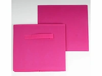 10 x opvouwbare opbergbox - stof - roze - 28 x 28 x h27 cm. - by malip - afbeelding 2 van  3