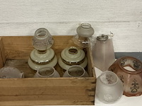 10 x oude glazen lampenkapjes, verschillende modellen - 1 lot - afbeelding 1 van  2