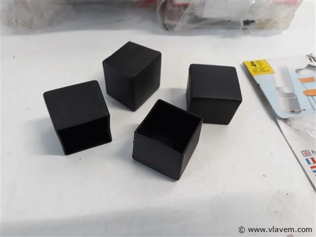 10 x oversteekdop zwart 4 stuks 25x25 mm - afbeelding 2 van  2