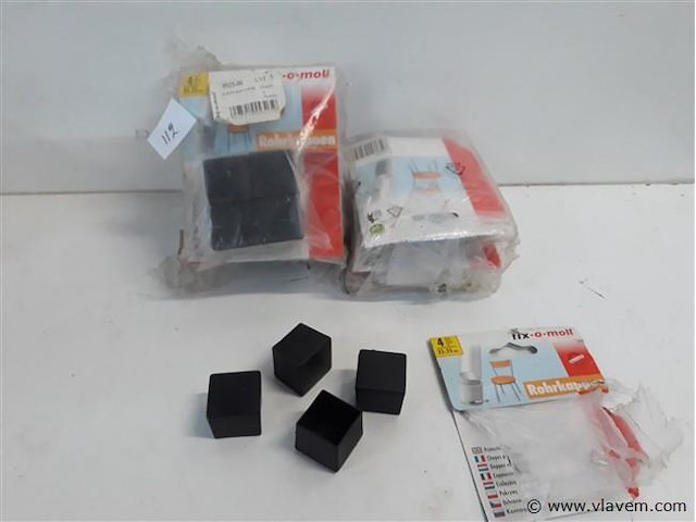 10 x oversteekdop zwart 4 stuks 25x25 mm - afbeelding 1 van  2