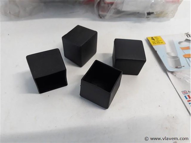 10 x oversteekdop zwart 4 stuks 25x25 mm - afbeelding 2 van  2