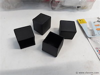 10 x oversteekdop zwart 4 stuks 25x25 mm - afbeelding 2 van  2
