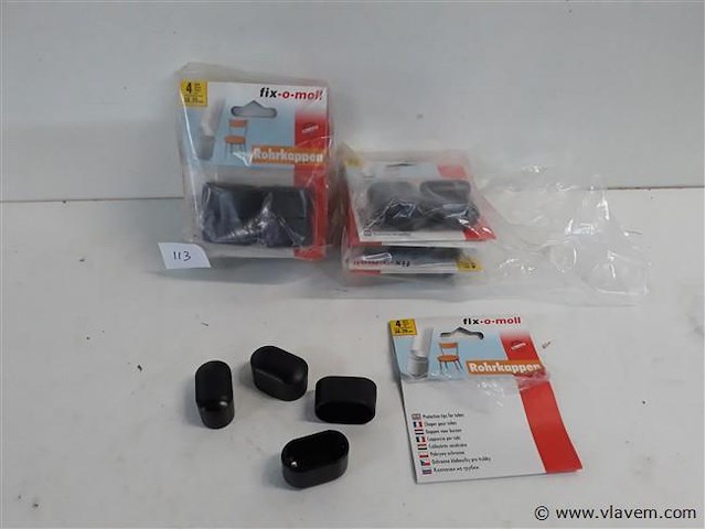 10 x oversteekdop zwart 4 stuks 38x20 mm - afbeelding 1 van  2