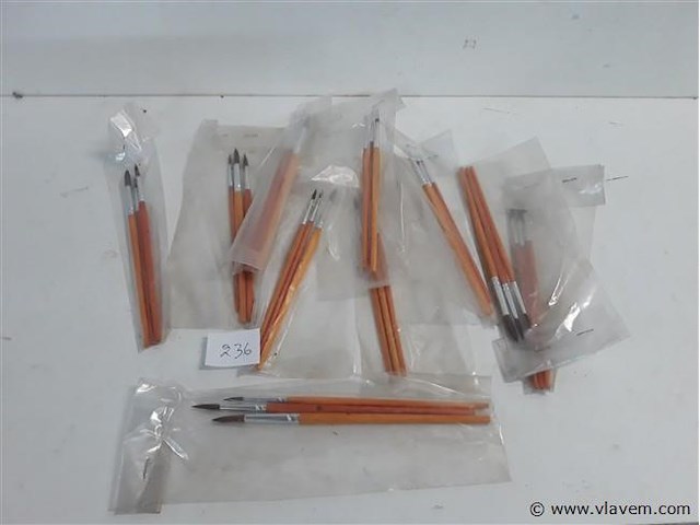 10 x penselen set 3 stuks met punt - afbeelding 1 van  2