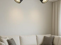 10 x plafondlamp rond gu10 – 2 draaibare spots – zwart – aluminium – ø120 mm – ip20 - afbeelding 1 van  4