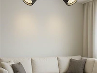 10 x plafondlamp rond gu10 – 2 draaibare spots – zwart – aluminium – ø120 mm – ip20 - afbeelding 1 van  4