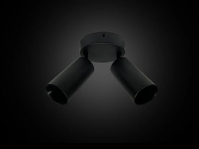 10 x plafondlamp rond gu10 – 2 draaibare spots – zwart – aluminium – ø120 mm – ip20 - afbeelding 2 van  4