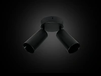 10 x plafondlamp rond gu10 – 2 draaibare spots – zwart – aluminium – ø120 mm – ip20 - afbeelding 2 van  4