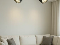 10 x plafondlamp rond gu10 – 2 draaibare spots – zwart – aluminium – ø120 mm – ip20 - afbeelding 2 van  5