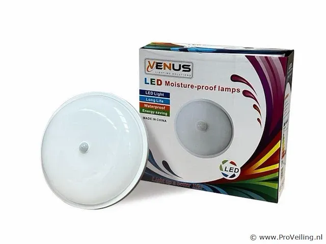 10 x plafondlamp (rond) met sensor -20w - 6500k koud wit - afbeelding 2 van  4