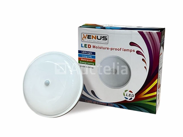 10 x plafondlamp (rond) met sensor 20w - 6500k koud wit - afbeelding 2 van  4
