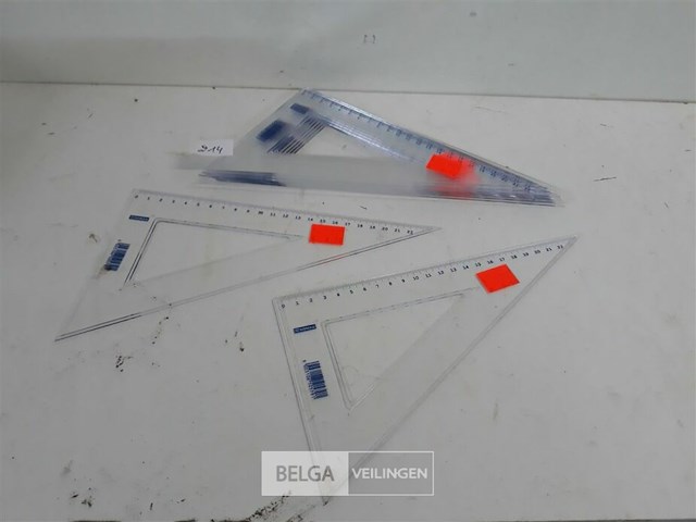 10 x pvc driehoek meetlat 23 cm - afbeelding 1 van  3