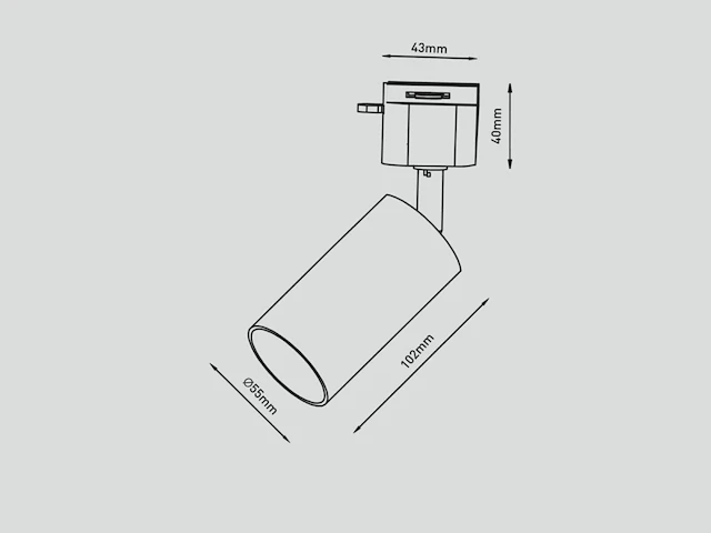 10 x railspot gu10 armatuur cilinder zand zwart draaibaar 10,2cm - afbeelding 7 van  7