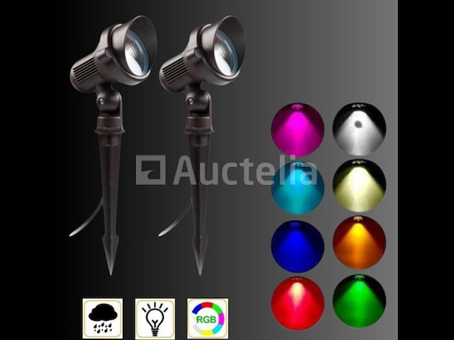 10 x rgb led-spot – ip54waterdicht – aluminium – ø60 mm – inclusief lamp - afbeelding 2 van  4