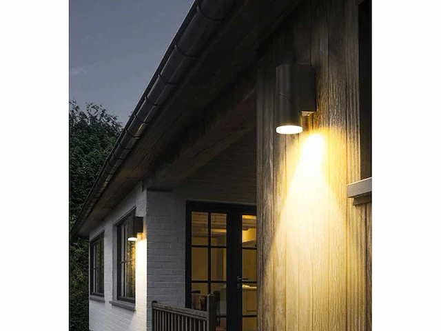 10 x richtbare led wandlamp – sw-145 – 5w – 3500k warm wit – zwart – ip54 – aluminium - afbeelding 1 van  5