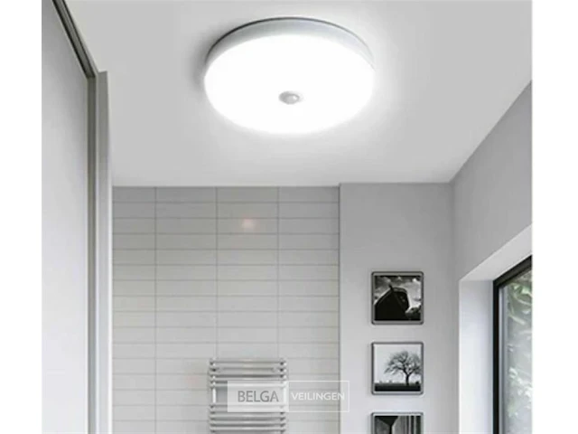 10 x ronde led plafondlamp met sensor – 20w – 6500k koud wit – ip54 – bewegingssensor – waterdicht - afbeelding 2 van  5