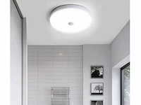 10 x ronde led plafondlamp met sensor – 20w – 6500k koud wit – ip54 – bewegingssensor – waterdicht - afbeelding 1 van  4