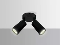 10 x ronde opbouw armaturen met gu10 fitting: 2 draaibare zwarte spots - afbeelding 1 van  5