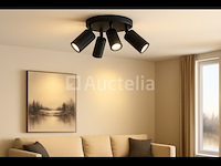 10 x ronde wandlamp gu10 – 4 draaibare – zwart – aluminium – ø200 mm – ip20 - afbeelding 3 van  5