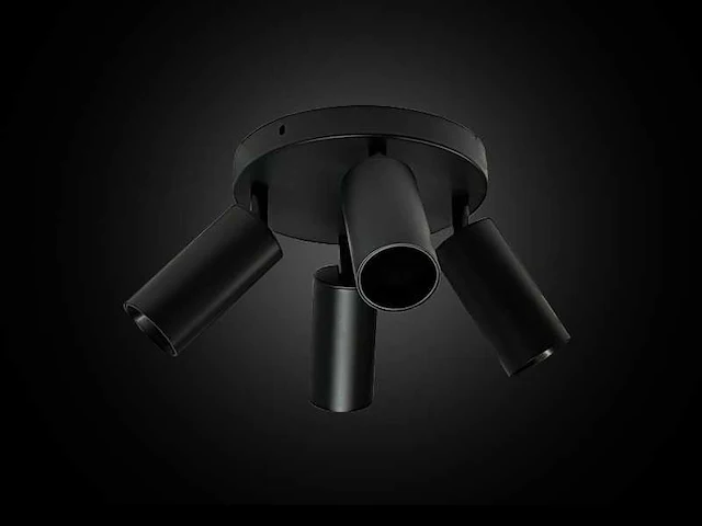 10 x ronde wandlamp gu10 – 4 draaibare – zwart – aluminium – ø200 mm – ip20 - afbeelding 4 van  5