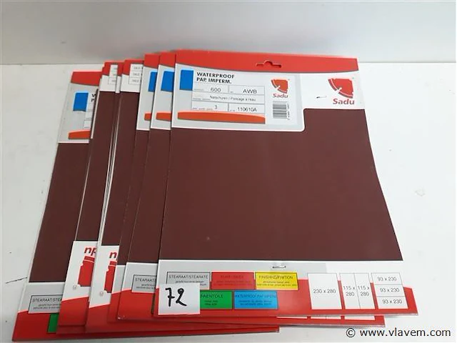 10 x schuurpapier waterproof k 600 3 vellen - afbeelding 1 van  2