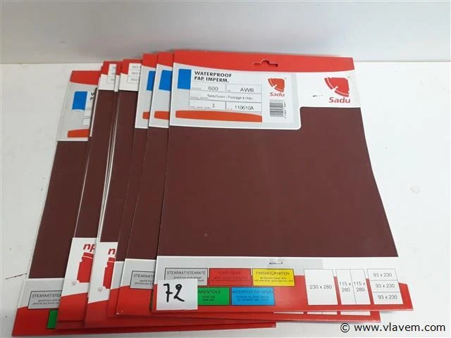 10 x schuurpapier waterproof k 600 3 vellen - afbeelding 1 van  2