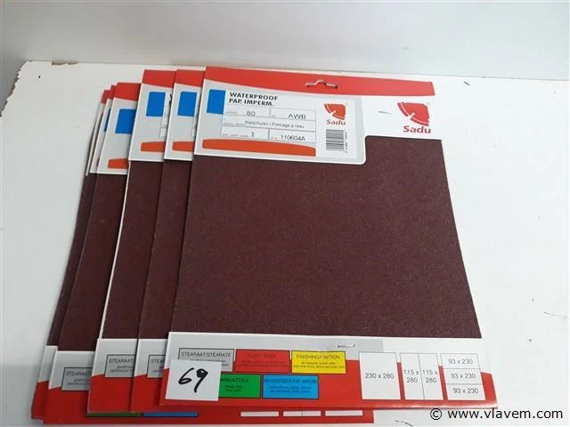10 x schuurpapier waterproof k 80 3 vellen - afbeelding 1 van  2