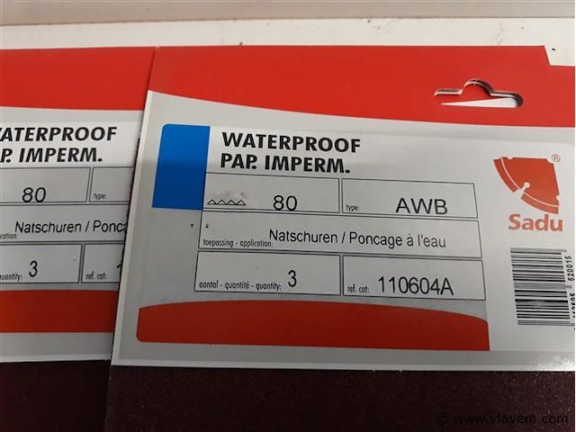 10 x schuurpapier waterproof k 80 3 vellen - afbeelding 2 van  2