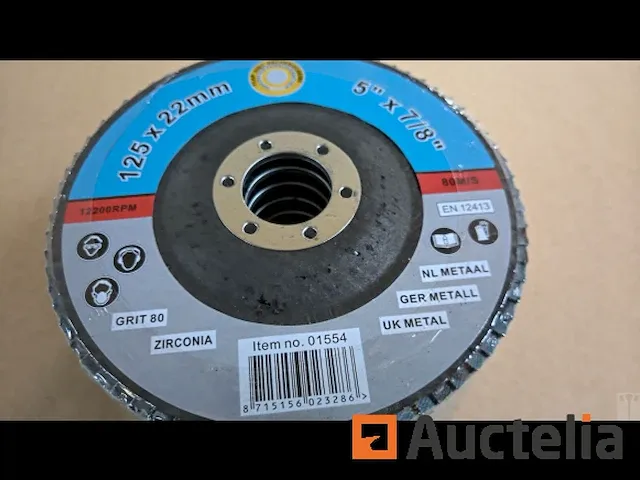 10 x slijpschijf lammellenschijf 125x22mm, metaal, grit 80 - afbeelding 1 van  3