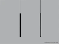 10 x solo tube slim design hanglamp zwart - afbeelding 10 van  11