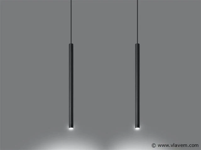 10 x solo tube slim design hanglamp zwart - afbeelding 11 van  11