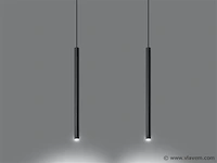 10 x solo tube slim design hanglamp zwart - afbeelding 11 van  11