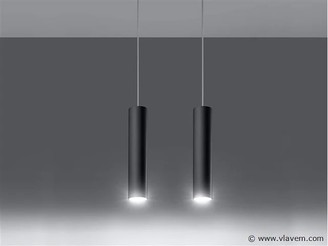 10 x solo tube slim design hanglamp zwart - afbeelding 2 van  11