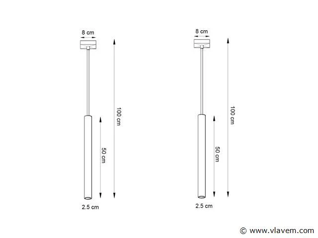 10 x solo tube slim design hanglamp zwart - afbeelding 9 van  11