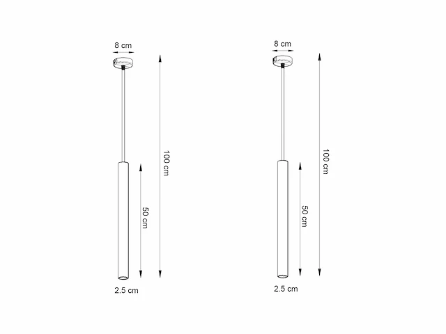 10 x solo tube slim design hanglamp zwart - afbeelding 11 van  11
