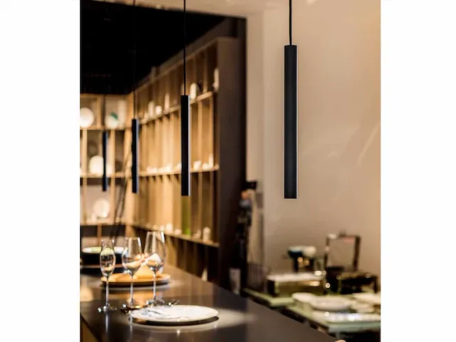 10 x solo tube slim design hanglamp zwart - afbeelding 5 van  8