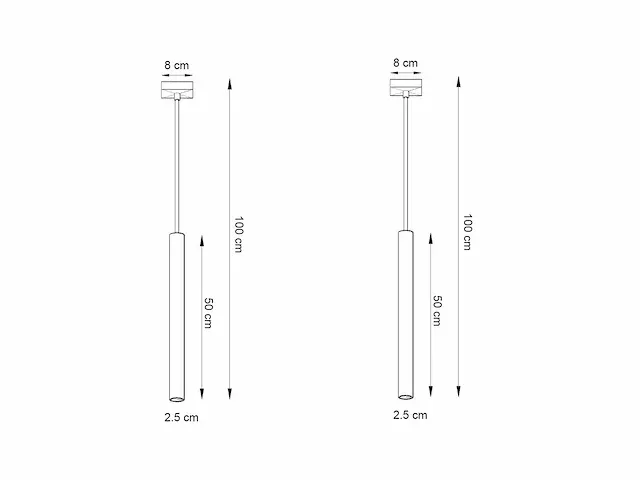 10 x solo tube slim design hanglamp zwart - afbeelding 6 van  8