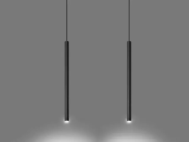 10 x solo tube slim design hanglamp zwart - afbeelding 8 van  8