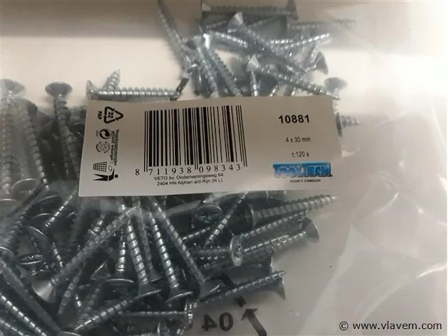 10 x spaanplaatvijzen 4 x 30 120 stuks kruiskop pz 2 - afbeelding 2 van  2