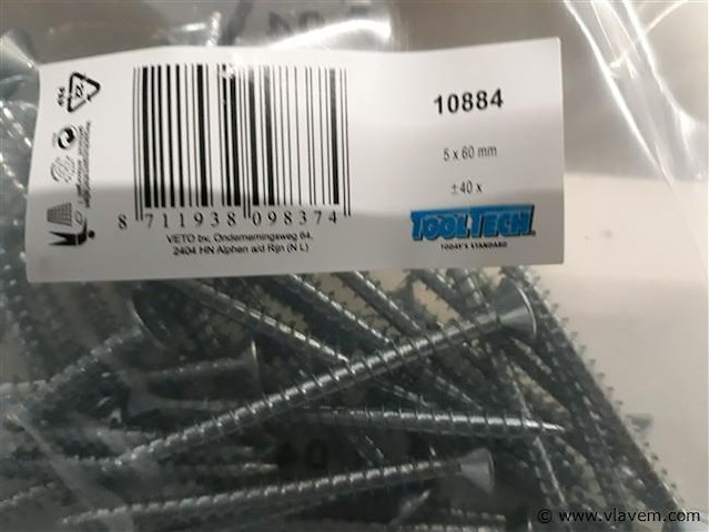 10 x spaanplaatvijzen 5 x 60 40 stuks kruiskop pz 2 - afbeelding 2 van  2
