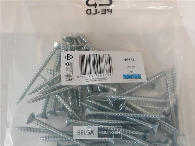 10 x spaanplaatvijzen 5 x 60 mm 40 stuks - afbeelding 3 van  3