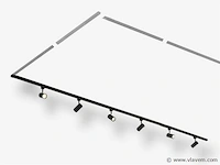 10 x spanningsrails set 100 mat zwart - afbeelding 7 van  8