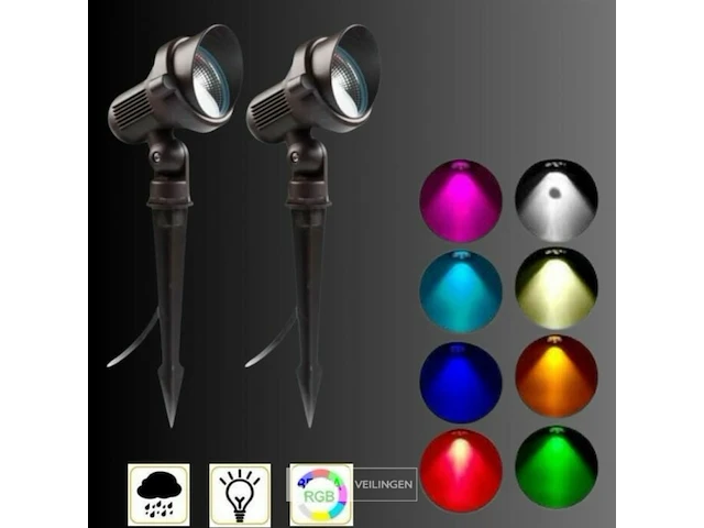 10 x spikespot - rgb - ip54 - waterdicht - afbeelding 1 van  5