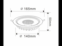 10 x spot cob 15w - led - inbouw - rond - 3000k (warm wit) - afbeelding 5 van  5