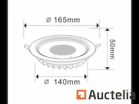 10 x spot cob 15w - led - inbouw - rond - 3000k (warm wit) - afbeelding 3 van  5