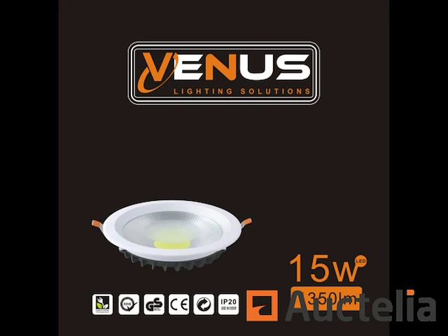 10 x spot cob 15w - led - inbouw - rond - 3000k (warm wit) - afbeelding 5 van  5